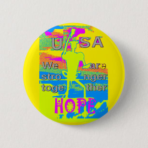 Badge Rond 5 Cm Conception d'unité USA : Espoir et Force