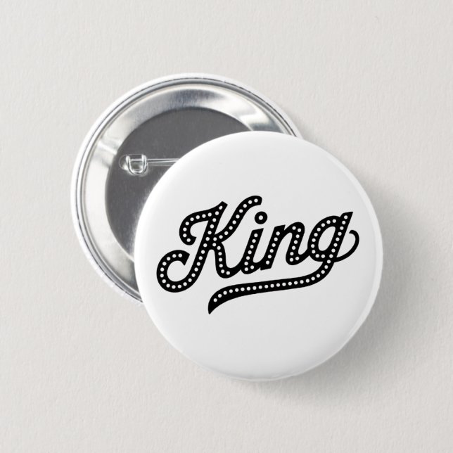 Badge Rond 5 Cm Conception élégante de typographie King (Devant & derrière)