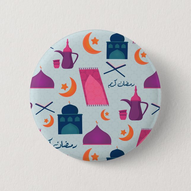 Badge Rond 5 Cm Conception festive de Ramadan islamique (Devant)