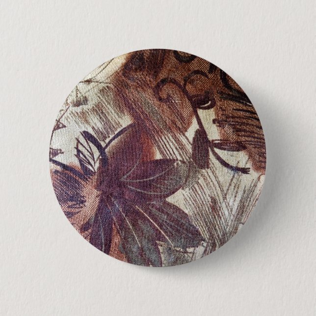 Badge Rond 5 Cm Conception florale marron abstraite 1 (Devant)