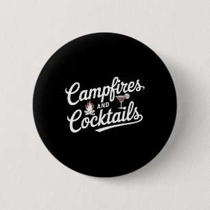 Badge Rond 5 Cm Conception Graphique De Camping D'été Feu De Camp