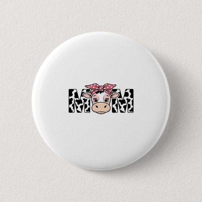 Badge Rond 5 Cm Conception graphique de maman vache mignonne arc_1 (Devant)