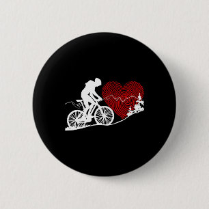 Badge Rond 5 Cm Conception Graphique de Vélo de Montagne Amoureux