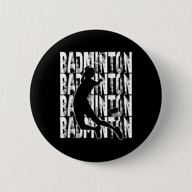 Badge Rond 5 Cm Conception Graphique Thème Amoureux de Badminton  (Devant)