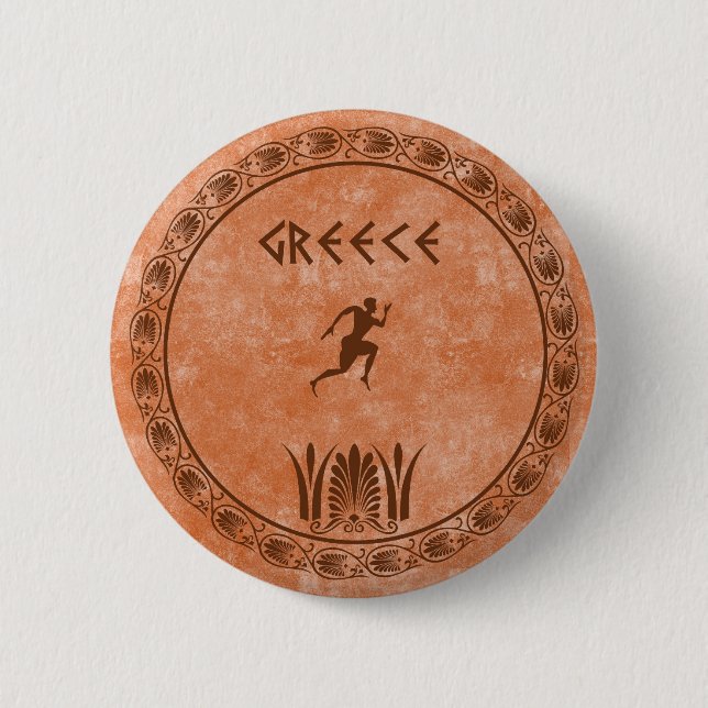 Badge Rond 5 Cm conception grecque de cercle (Devant)