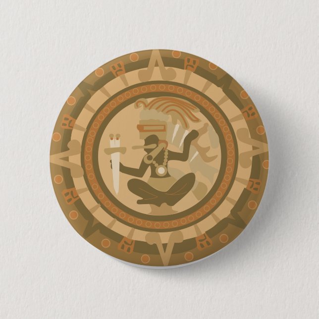 Badge Rond 5 Cm conception indigène américaine (Devant)