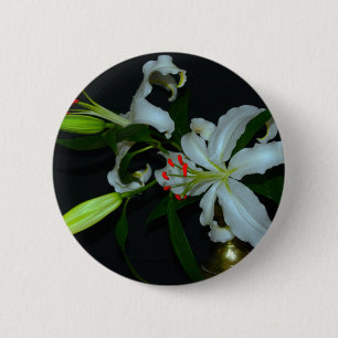 Badge Rond 5 Cm Conception Irlandaise - Collection Laiton et Fleur