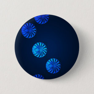 Badge Rond 5 Cm Conception Irlandaise Cristal Bleu