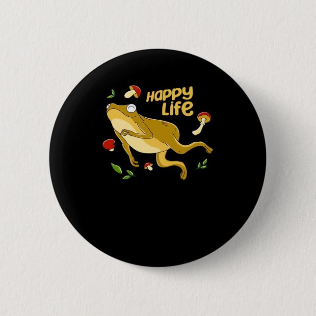 Badge Rond 5 Cm Conception minimale essentielle de grenouille heur (Devant)