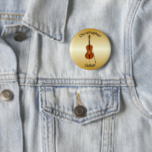 Badge Rond 5 Cm Conception personnalisée de violoncelle