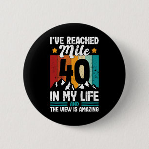Badge Rond 5 Cm Conception pour 40e anniversaire de randonnée à 40