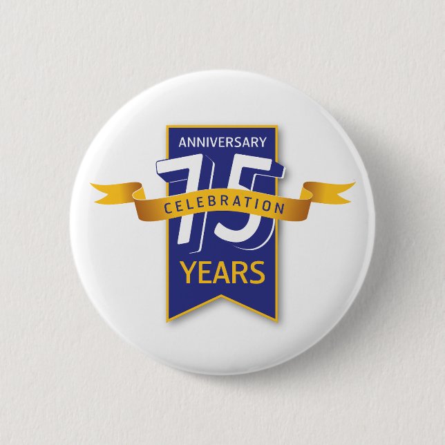 Badge Rond 5 Cm Conception pour le 75e anniversaire (Devant)