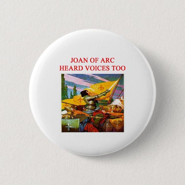 Badge Rond 5 Cm conception psychopathe de voix de Jeanne d'Arc (Devant)