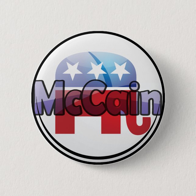 Badge Rond 5 Cm Conception Républicaine McCain (Devant)