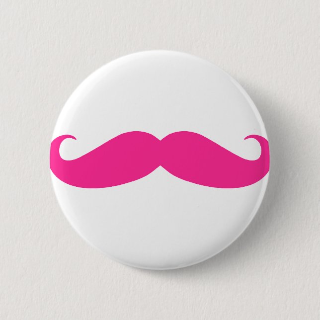 Badge Rond 5 Cm Conception rose de Stache de moustache (Devant)
