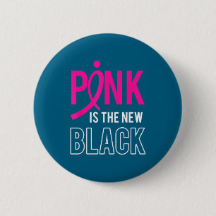 Badge Rond 5 Cm Conception Rose Nouveau Noir Survivant du Cancer d