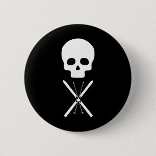 Badge Rond 5 Cm Conception Simple Crâne Clic Look Pour Ski De Fond