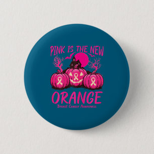 Badge Rond 5 Cm Conception survivante du cancer du sein rose orang