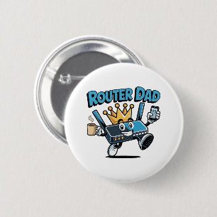 Badge Rond 5 Cm Conception technique drôle de papa routeur