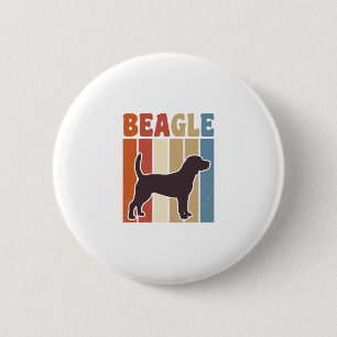 Badge Rond 5 Cm Conception vectorielle à rayures rétro de chien Be