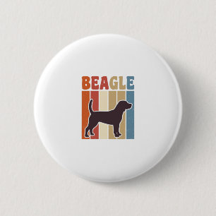 Badge Rond 5 Cm Conception vectorielle à rayures rétro de chien Be