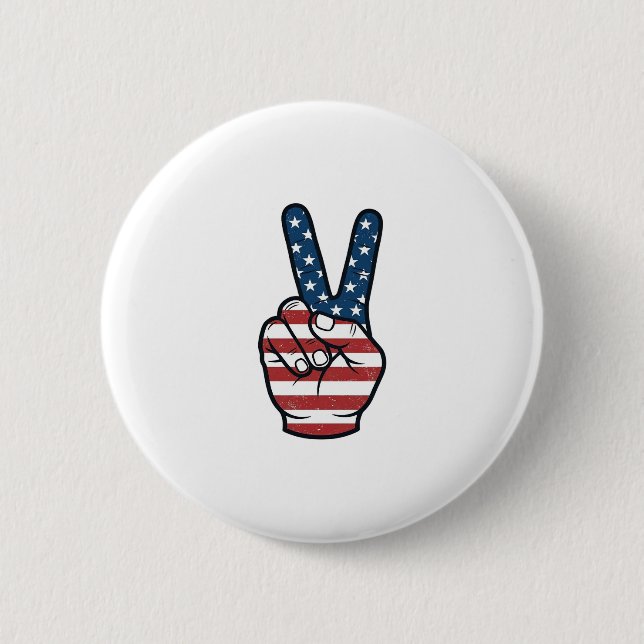 Badge Rond 5 Cm Conception vectorielle de main de signe de paix pa (Devant)
