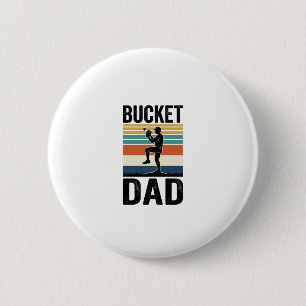 Badge Rond 5 Cm Conception vectorielle de papa seau Baseball Rétro