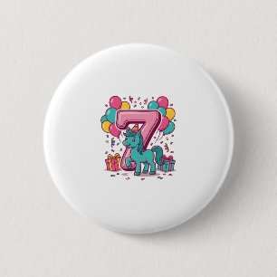 Badge Rond 5 Cm Conception vectorielle de poney mignon pour la fêt