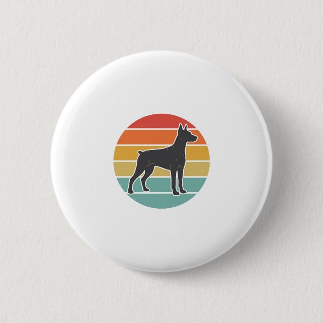 Badge Rond 5 Cm Conception vectorielle de silhouette de chien au c (Devant)