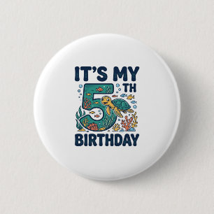 Badge Rond 5 Cm Conception vectorielle sous-marine de tortue marin