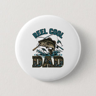 Badge Rond 5 Cm Conception vectorielle vintage de pêche à la basse