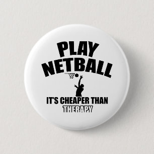 Badge Rond 5 Cm Conceptions de joueur de net-ball