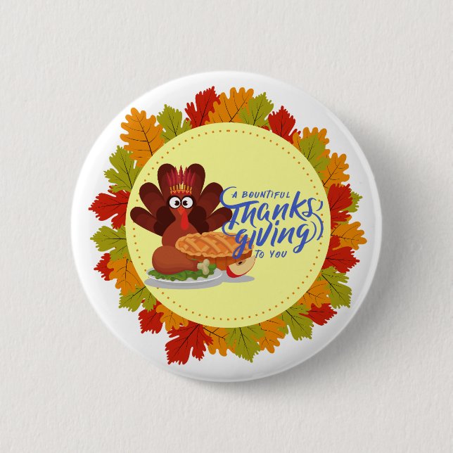 Badge Rond 5 Cm Conceptions de la fête de Thanksgiving (Devant)