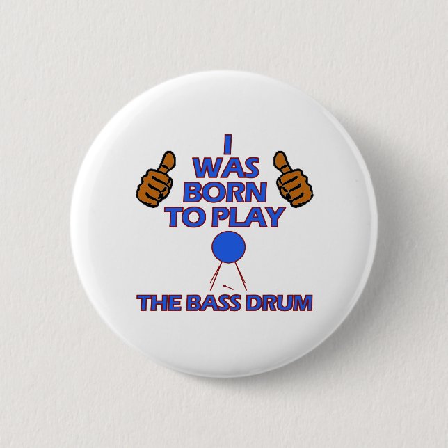 Badge Rond 5 Cm conceptions de musical de tambour bas (Devant)