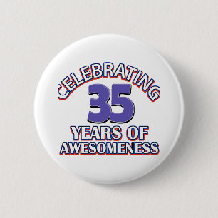 Badge Rond 5 Cm conceptions et cadeaux d'anniversaire de 35 ans