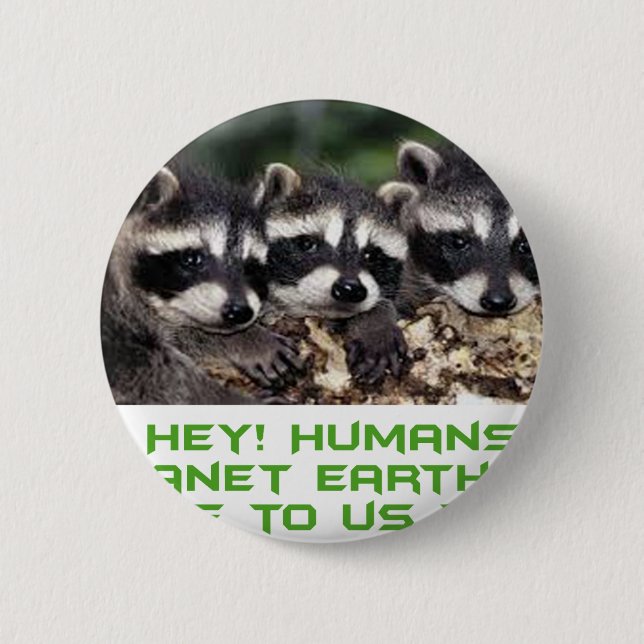 Badge Rond 5 Cm conceptions fraîches de raton laveur (Devant)