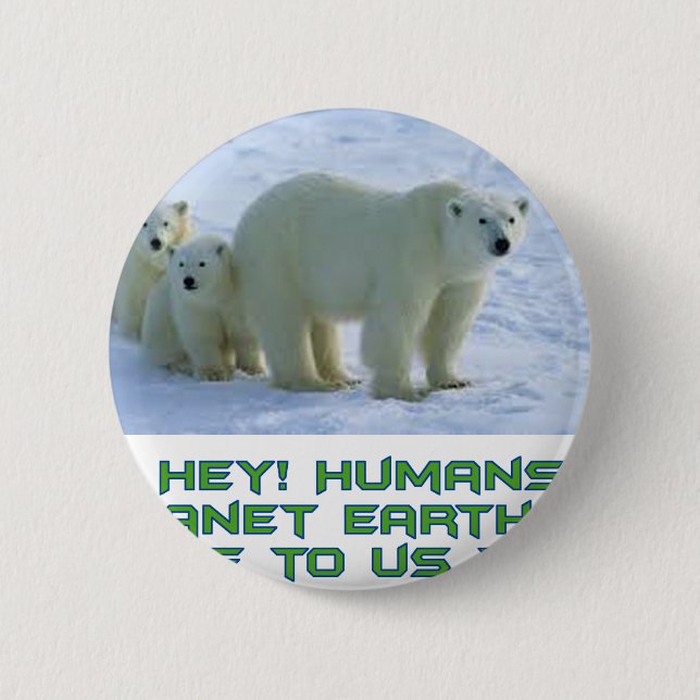 Badge Rond 5 Cm conceptions fraîches d'ours blanc (Devant)