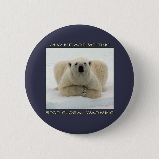 Badge Rond 5 Cm conceptions fraîches d'OURS BLANC ET de (Devant)