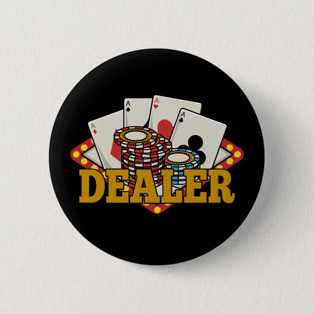 Badge Rond 5 Cm Concessionnaire de casino de poker (Devant)