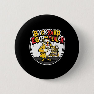 Badge Rond 5 Cm Concessionnaire d'œufs de basse-cour Dessin de pou