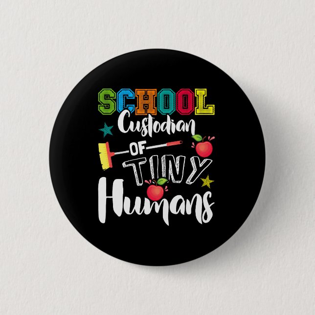 Badge Rond 5 Cm Concierge de l'école de petits humains - Retour à  (Devant)