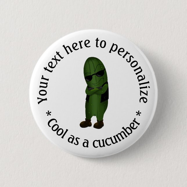 Badge Rond 5 Cm Concombre Cool Personnalisé (Devant)