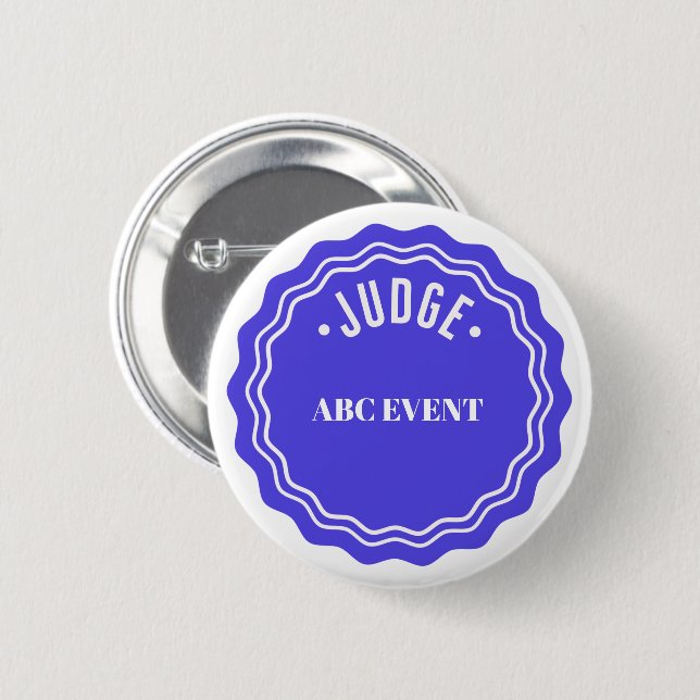 Badge Rond 5 Cm Concours de jugement moderne juge du ruban  (Devant & derrière)