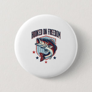 Badge Rond 5 Cm Conçu pour la liberté Chemise de pêche à la basse