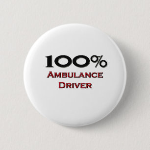 Badge Rond 5 Cm Conducteur d'ambulance de 100 pour cent