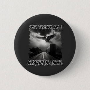 Badge Rond 5 Cm Conducteur de camion Gardien Angel Protection Fait