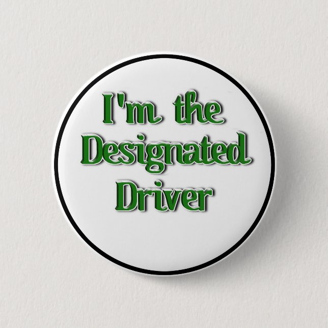 Badge Rond 5 Cm Conducteur désigné pour la Saint-Patrick (Devant)