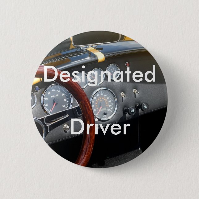 Badge Rond 5 Cm Conducteur indiqué (Devant)