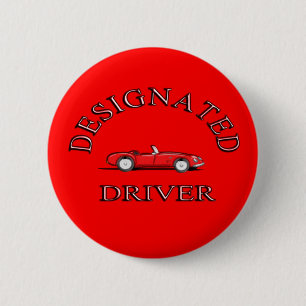 Badge Rond 5 Cm Conducteur indiqué - ROUGE