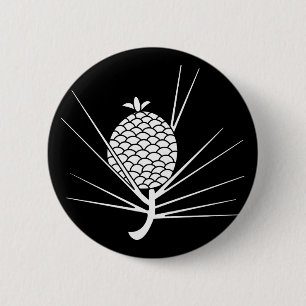 Badge Rond 5 Cm Cône de pin avec aiguilles